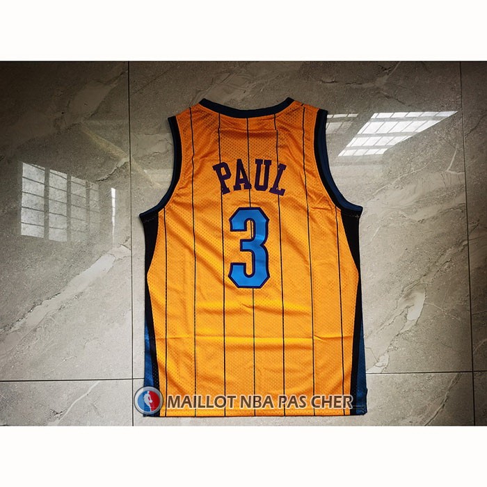 Maillot Charlotte Hornets Chris Paul NO 3 Mitchell & Ness 2010-11 Jaune